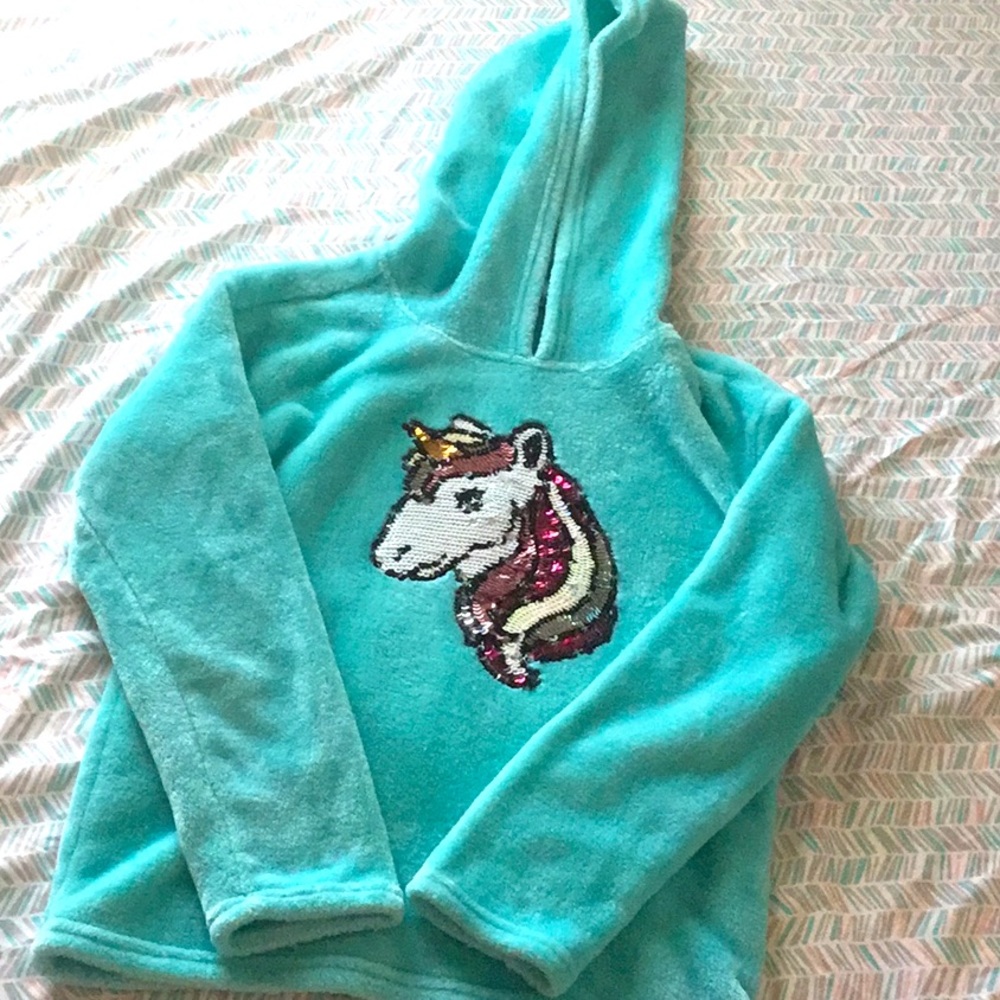 Girls Sequin Unicorn Hoodie